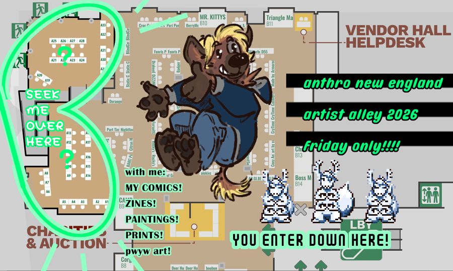 it's time for anthro new england! find me in the artist alley!